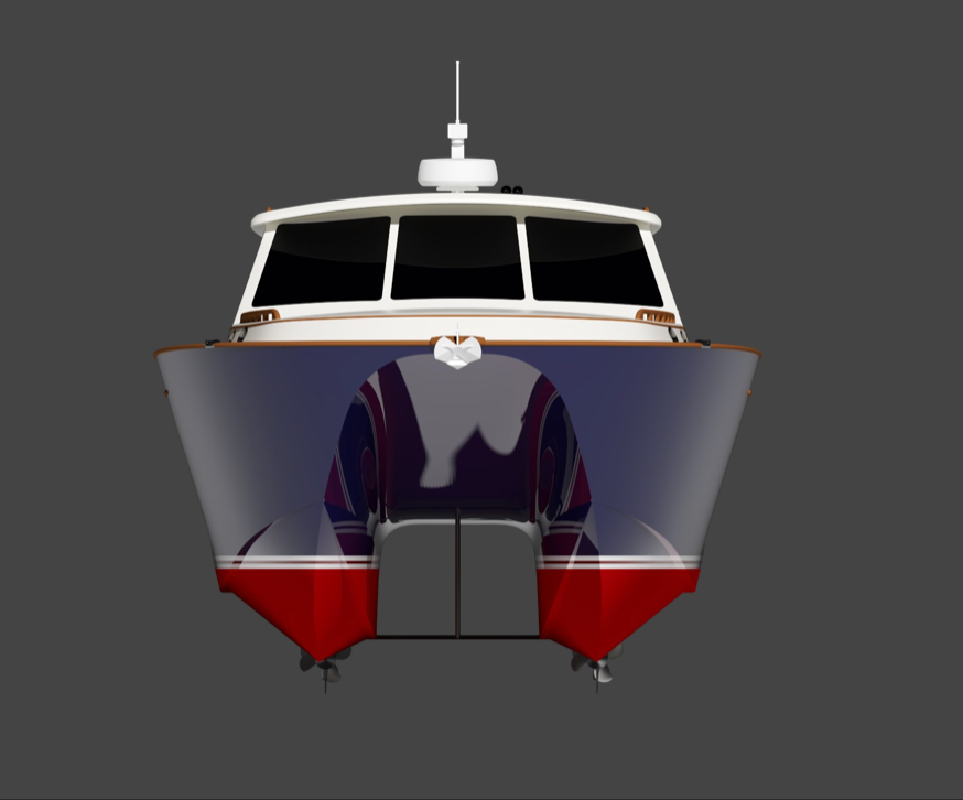 foil assisted power catamaran